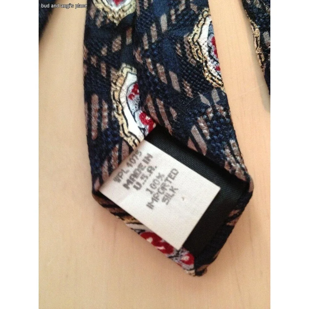Oscar De La Renta Men's Tie Black 100% SIlk Floral Print Neck Tie